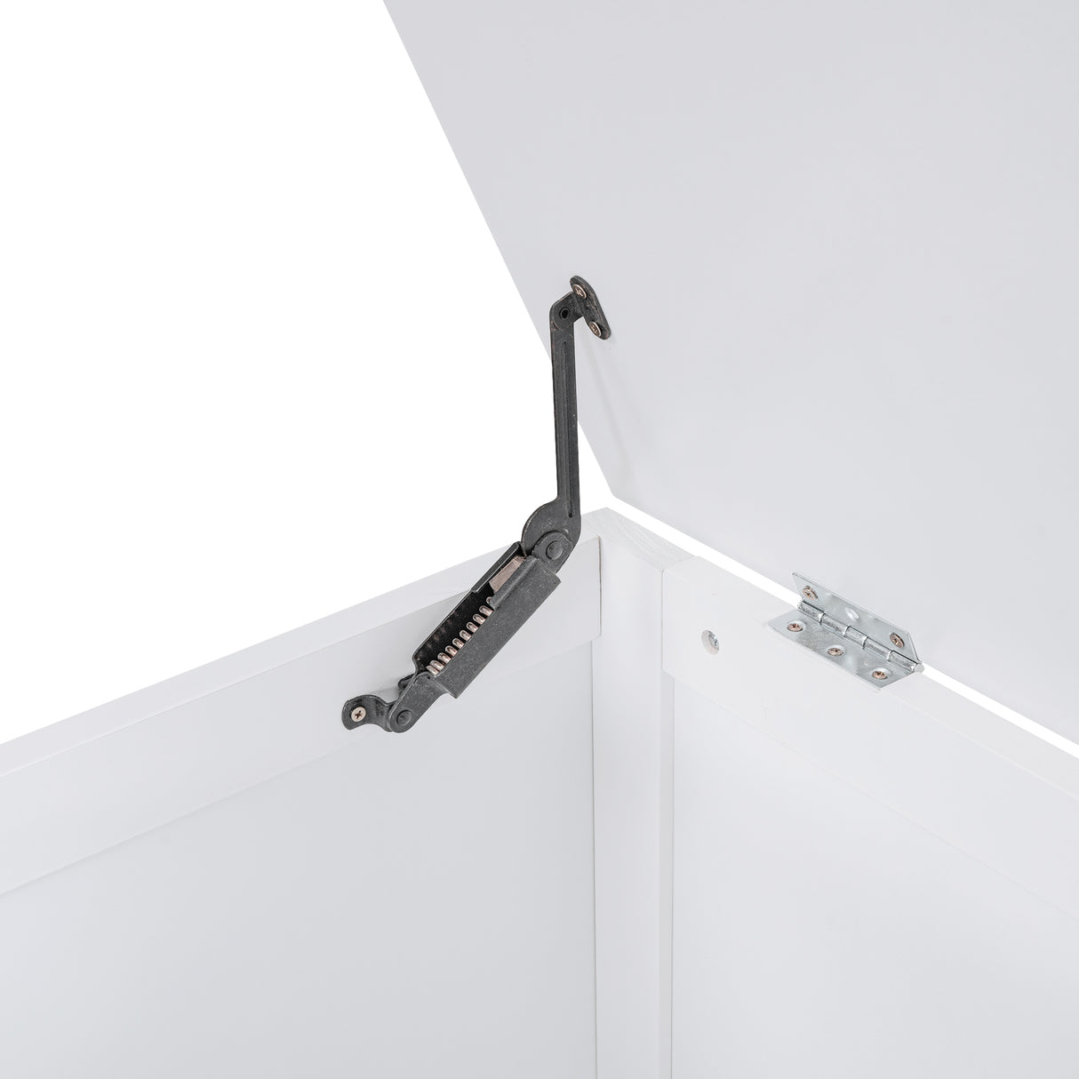 Twin Size Daybed with Storage Arms Trundle and Charging Station White