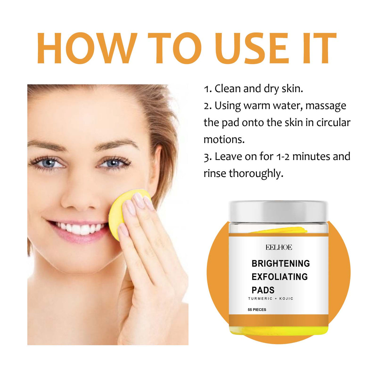 Brightening Exfoliating Pads, Gentle Exfoliation Shrinks Pores And Brightens Natural Shine With Elasticity