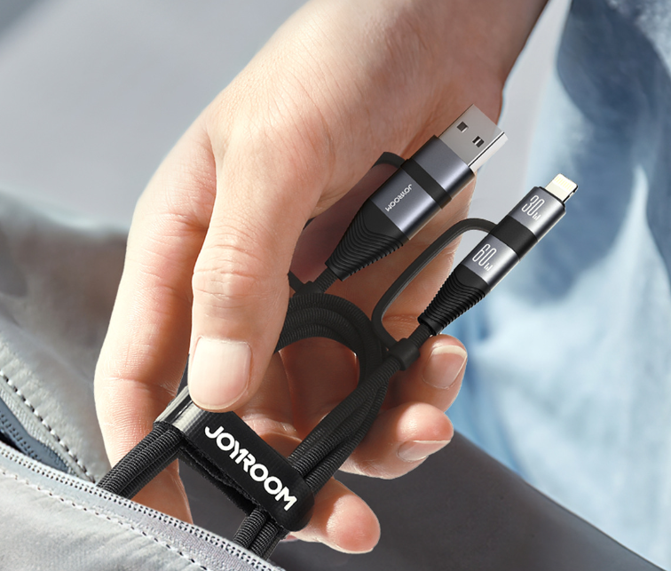 Aluminum alloy four in one data cable for mobile fast charging 60W high-power transmission data cable - V.I.P Digital Presence