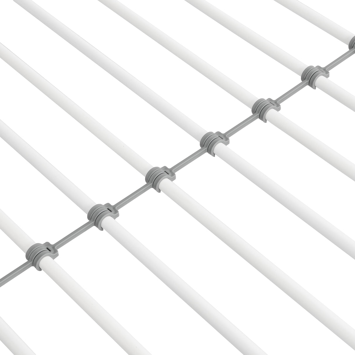 Twin metal bunk beds, metal structure bed frame with safety guardrails and 2 ladders, convertible bunk beds, white - V.I.P Digital Presence