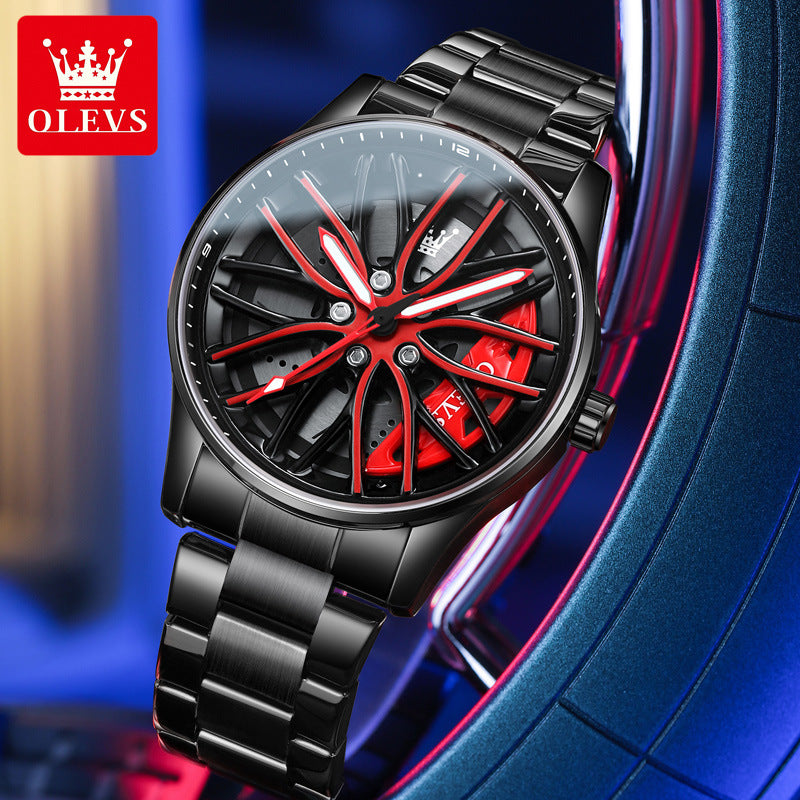 Men's wheel hub rotating fashionable and waterproof quartz watch - V.I.P Digital Presence
