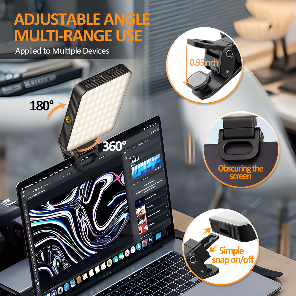 Magnetic fill light LED video conference phone fill light camera photography live broadcast photography pocket light - V.I.P Digital Presence