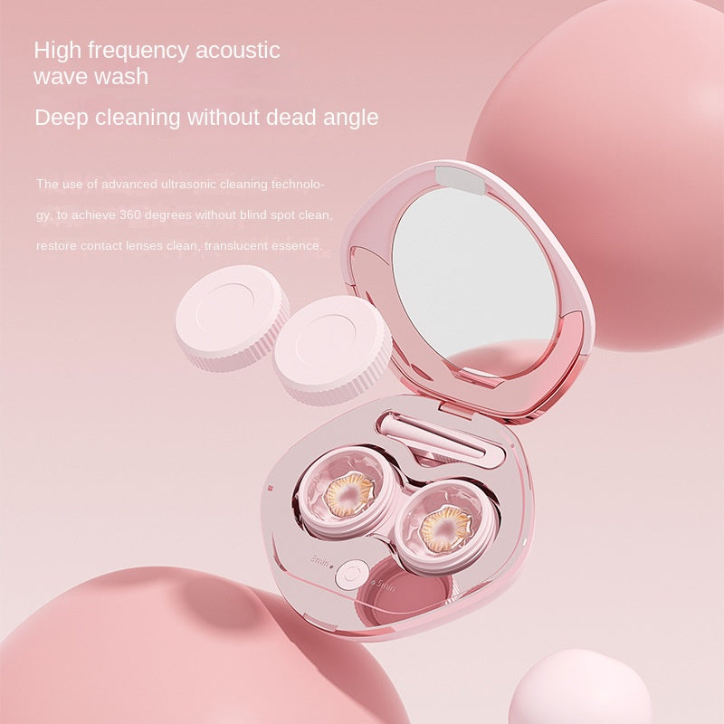 Ultrasonic cleaner, electric portable contact lens, contact lens, replaceable cleaning compartment - V.I.P Digital Presence