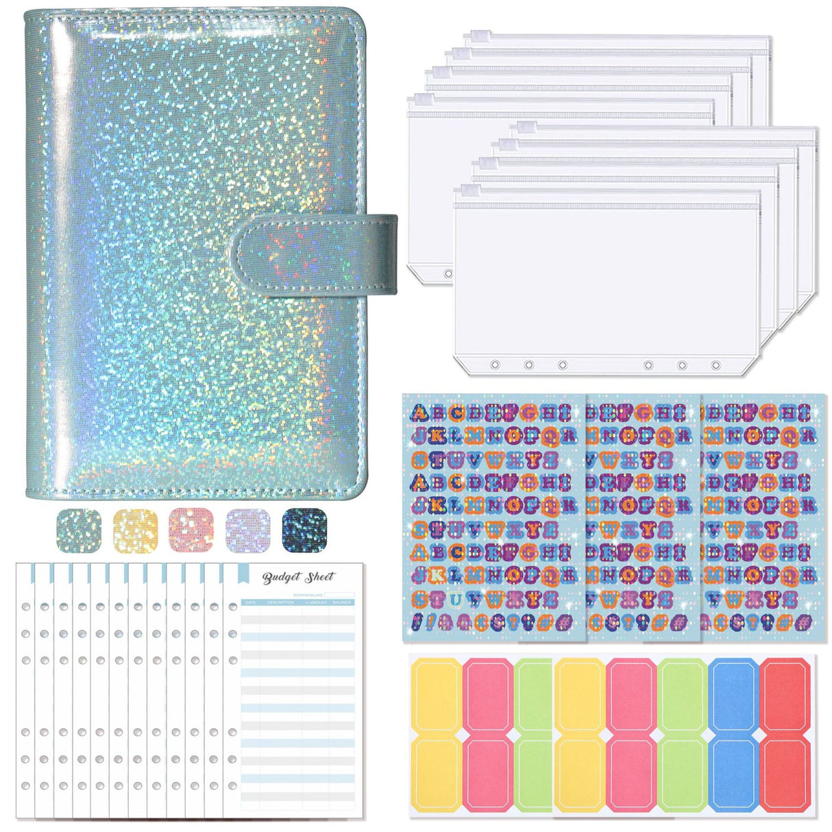 A6 Loose-Leaf Binder Budget Book Macaron Notebook Leather PU Loose-Leaf Book Cash Budget Handbook - V.I.P Digital Presence