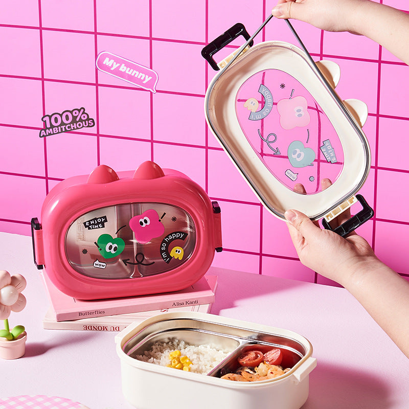 Dopamine can be heated by microwave 304 stainless steel insulation and fresh-keeping compartment lunch box lunch box - V.I.P Digital Presence