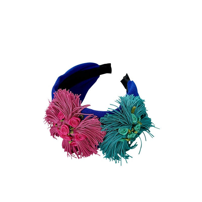 Handmade fabric flower wide exaggerated headband headwear - V.I.P Digital Presence