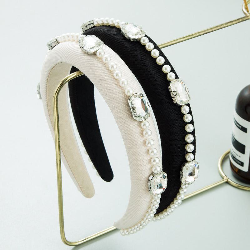 New Rhinestone Pearl Hair Adornment Femininity Light Luxury Net Red Hundred Band Head Accessories - V.I.P Digital Presence