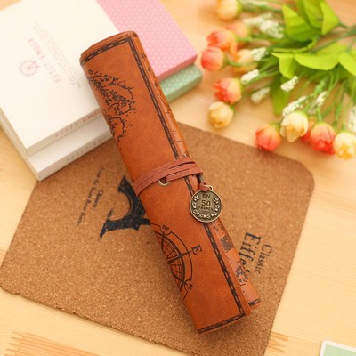 Retro Leather Pencil bag pencil pouch case school supplies pencil case plumier scolaire pencil pouch cute stationary - V.I.P Digital Presence