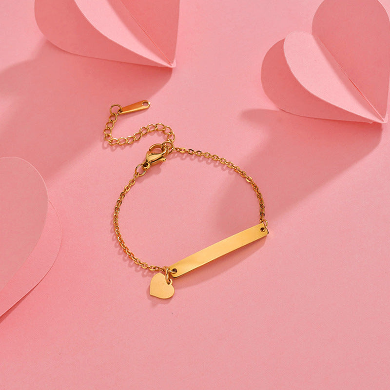 Stainless steel personalized engraved three color curved bracelet simple and personalized women's bracelet - V.I.P Digital Presence