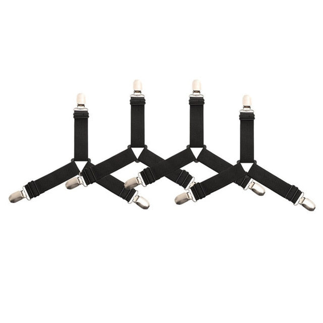 Bedding Article Accessory 4pcs Nylon Buckle Elastic Band Non Slip Sheet Fixer Holder for Bed sheets Practical Bedspread