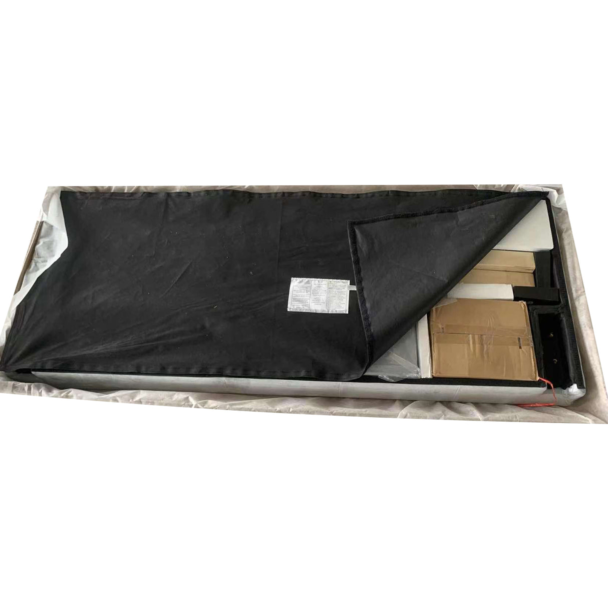 King Size Upholstered Platform Bed Frame with Button Tufted Linen Fabric Headboard Gray - V.I.P Digital Presence