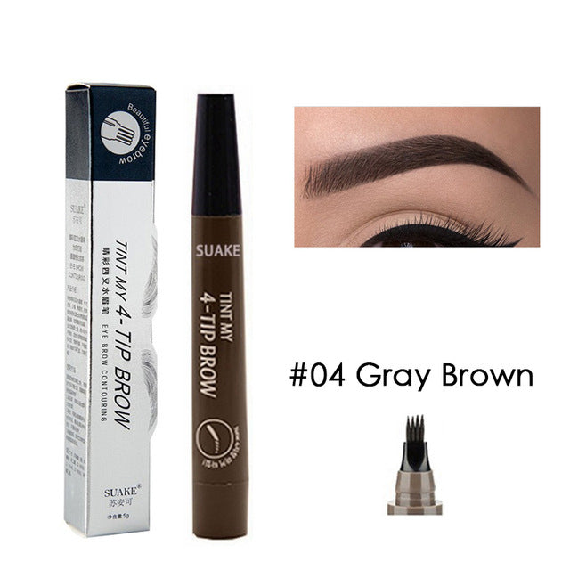 Eyebrow Tint 4 Tip Liquid Brow 5 Colors Pen Makeup Paint Eyebrow Liner Pen Cosmetics Waterproof Tool Microblade - V.I.P Digital Presence