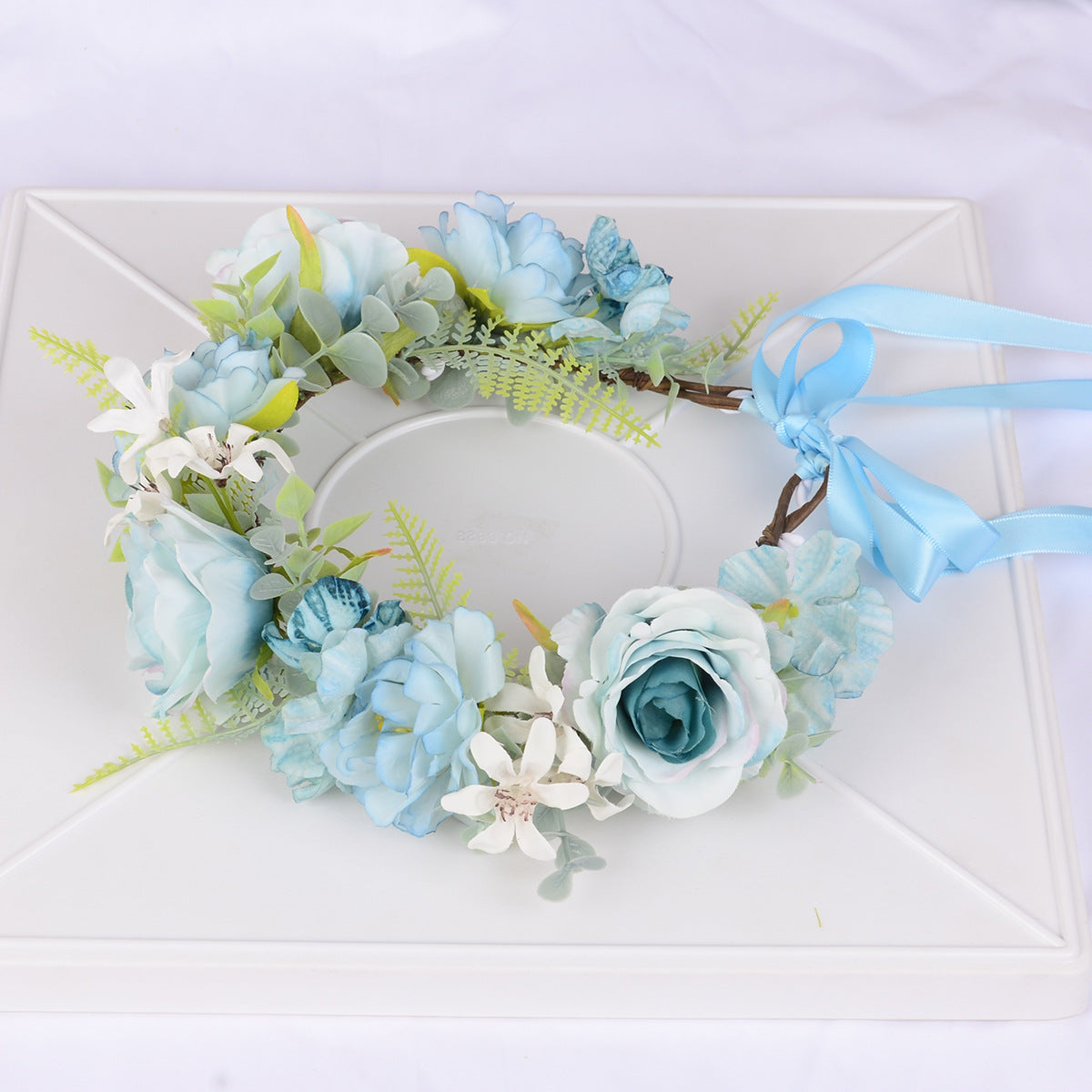 Flower Wreath Simulation Flower Leaves Hair Strap Photography Retro Hanfu Bridal Girl Flower Wreath Headwear - V.I.P Digital Presence