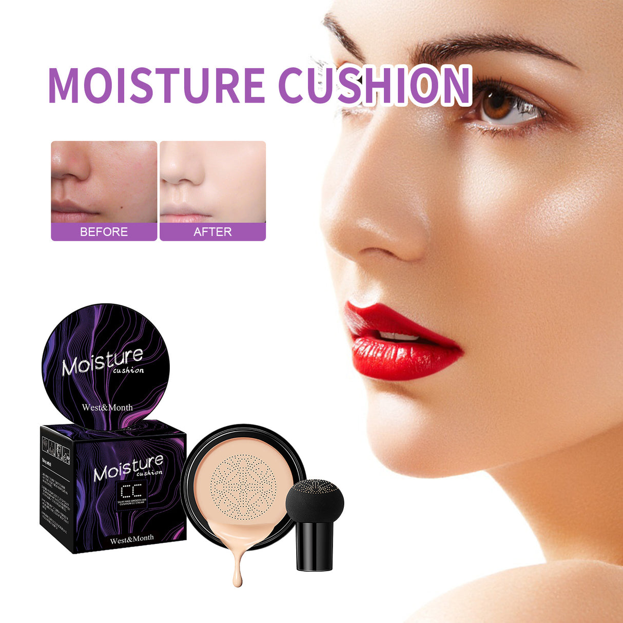 Mushroom Head Air Cushion, Moisturizing Concealer Natural Contortion Isolation Long Lasting Makeup Cream - V.I.P Digital Presence