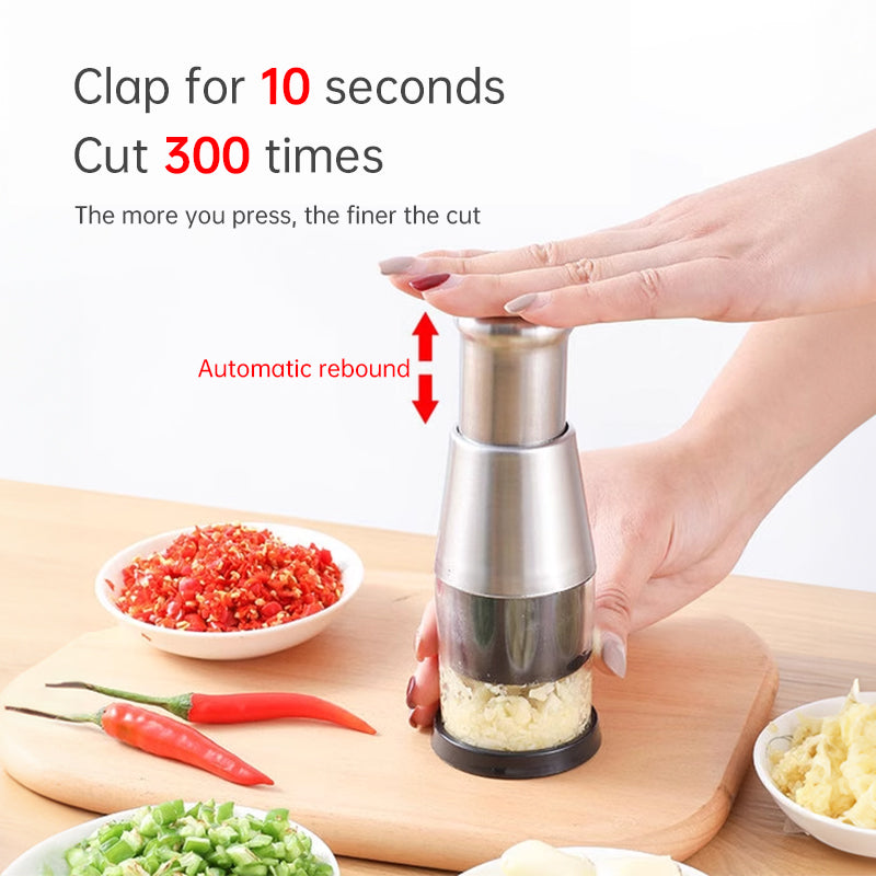 Stainless Steel Manual Kitchen Chopper (for garlic, ginger, herbs, nuts) - V.I.P Digital Presence