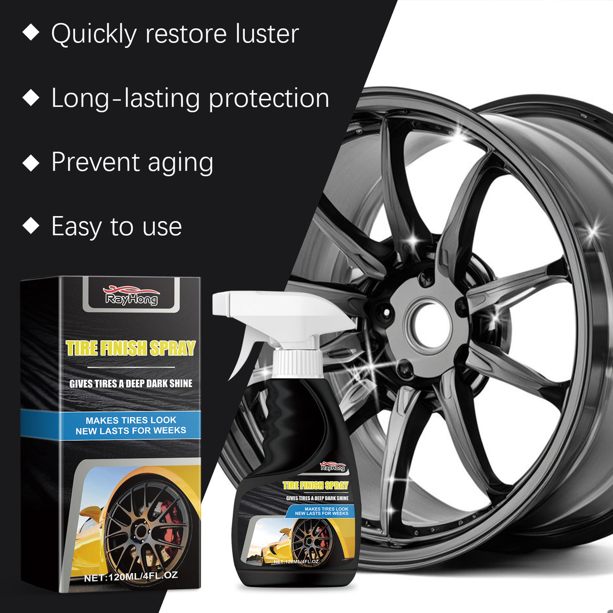 Auto Tire Shine Spray Auto Tire Clean Polishing Coating Liquid Coating Agent - V.I.P Digital Presence