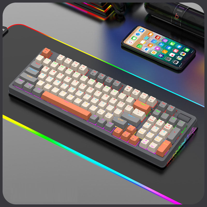 XUNFOX K85 wired mechanical keyboard for esports games, hot swappable desktop computer for office and home use, illuminated USB - V.I.P Digital Presence