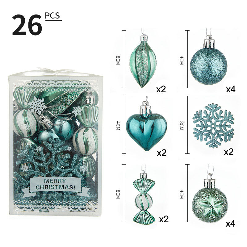 Christmas Ball Set 6cm Painted Alien Ball Powder Snowflake Set Box Christmas Supplies - V.I.P Digital Presence