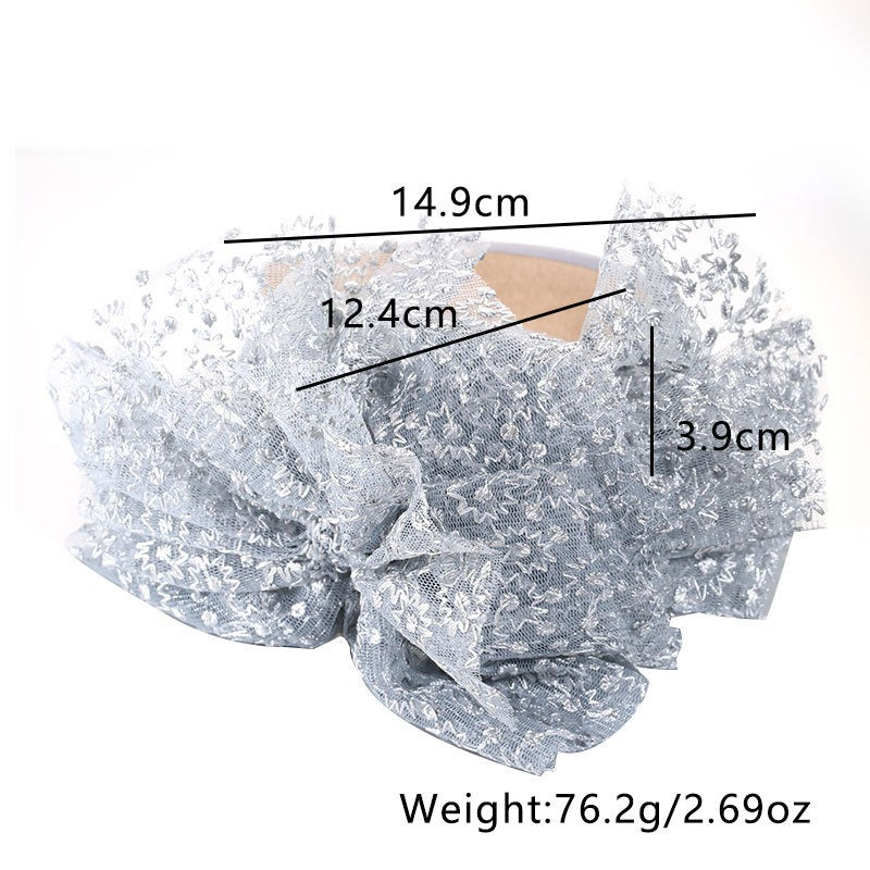 Fashionable lace embroidered polka dot oversized bow headband - V.I.P Digital Presence