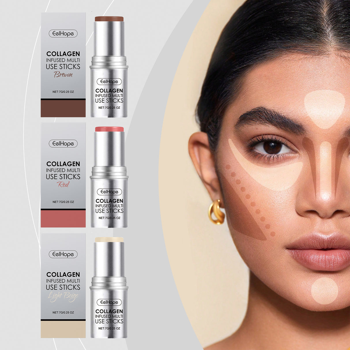 Collagen Makeup Stick Moisturizes Natural Multicolor Blush Stick - V.I.P Digital Presence