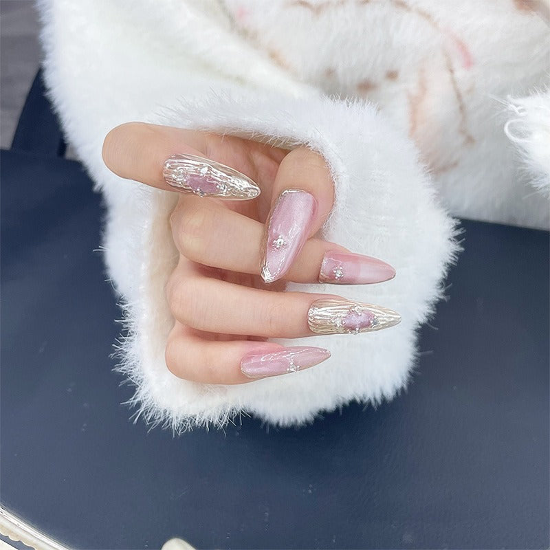 Manicure Autumn and Winter Crystal Cat's Eye Long Pointed Removable Manicure - V.I.P Digital Presence