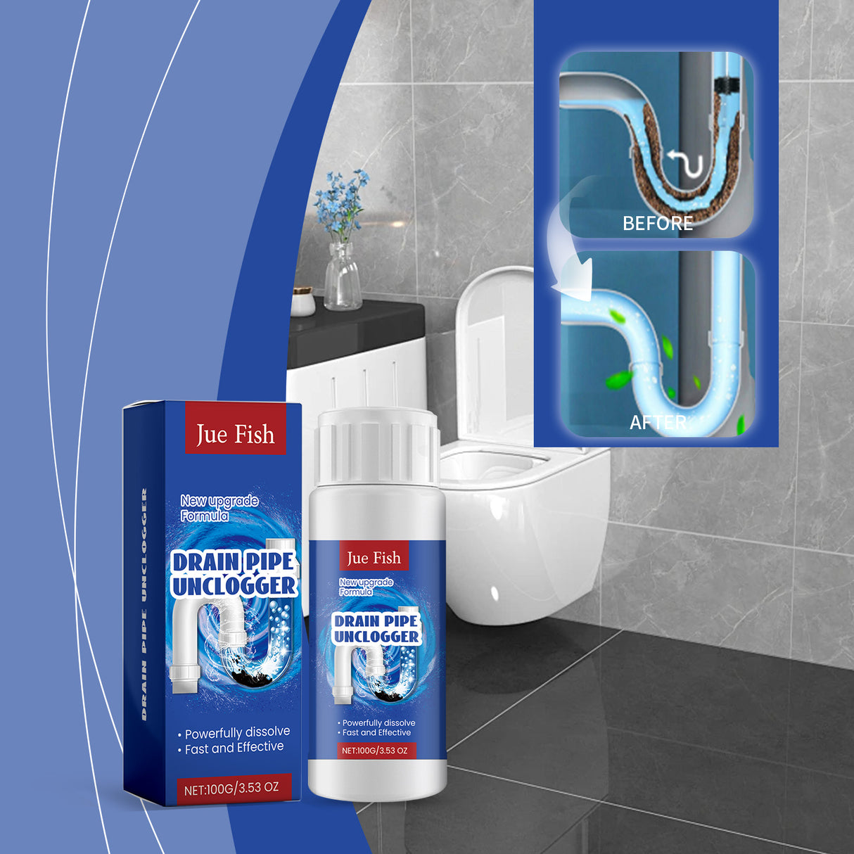Drain Cleaner Bathroom Kitchen Pipe Drain Powerful Dredge Clean Clean Dirt - V.I.P Digital Presence