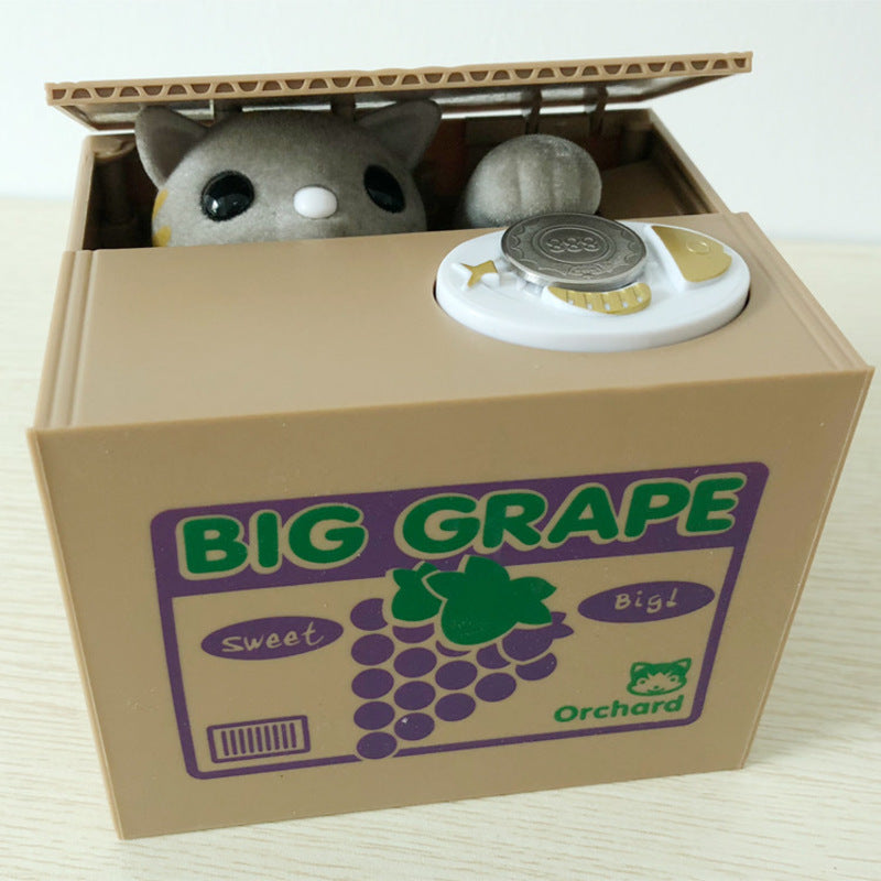 Automated Plastic Coin Bank in Panda/Cat Shape - Electronic Deposit, Savings for Kids, Great Gift - V.I.P Digital Presence