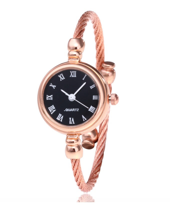 Women's Watches Bracelet Style Opening Simple Retro Art Fashion Watches Women's Fashion Quartz Watch Relogio Feminino(Rose gold belt) - V.I.P Digital Presence