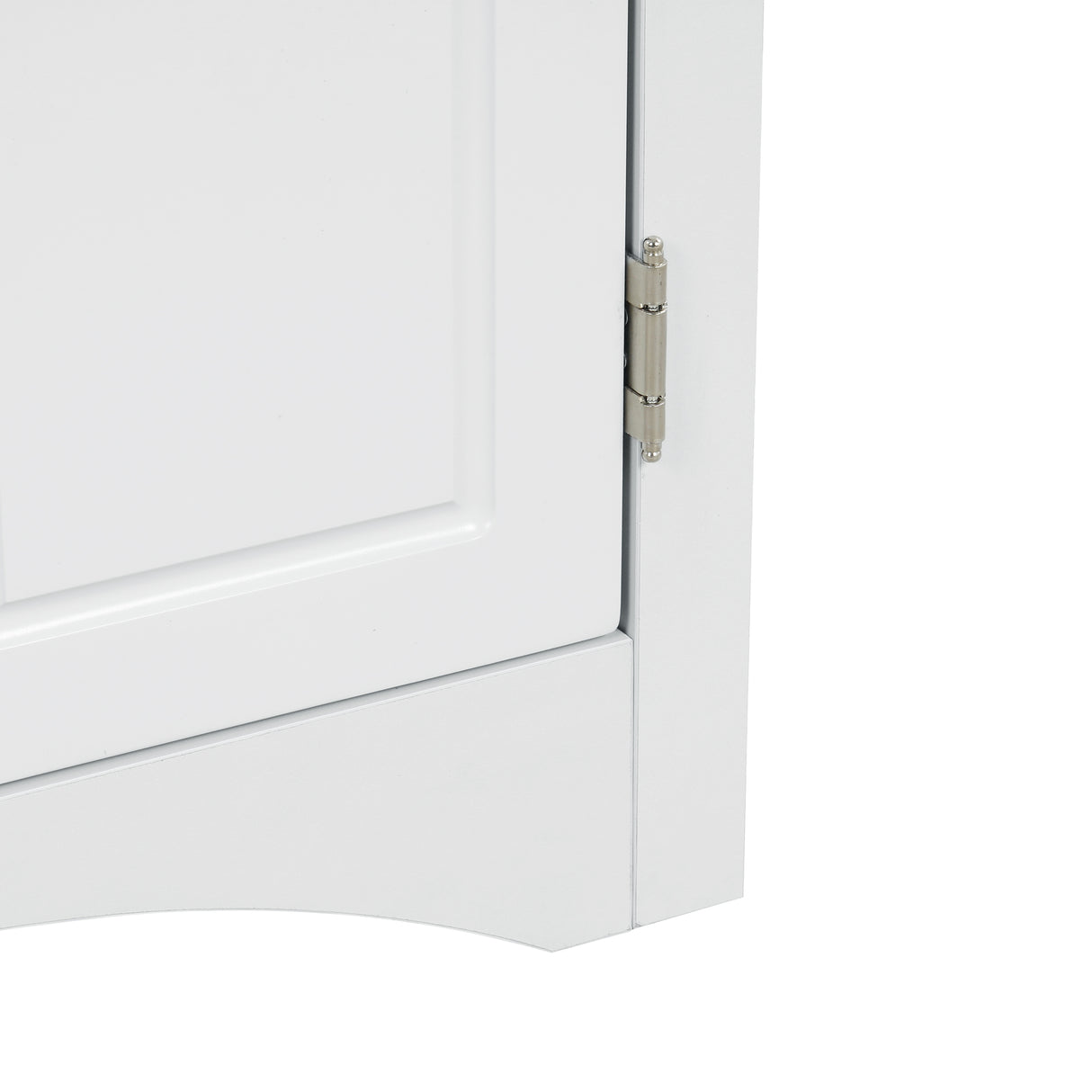 White Triangle Bathroom Storage Cabinet with Adjustable Shelves, Freestanding Floor Cabinet for Home Kitchen - V.I.P Digital Presence