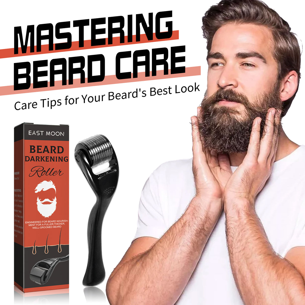 Beard Bushy Roller, Strong Root Moistens Soft Light For Men Nourishing Bushy Growing Beard Comb - V.I.P Digital Presence