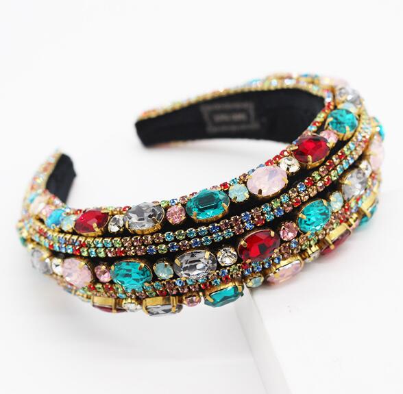 Baroque Full Crystal Hair Bands For Women Lady Luxury Shiny Padded Diamond Headband Hair Hoop Fashion Hair Accessories - V.I.P Digital Presence