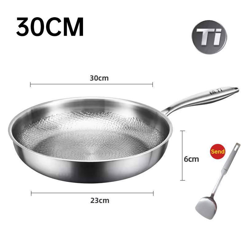 German uncoated pure titanium frying pan with fish - scale hammer pattern. Non - stick, ideal for household steak frying, a piec - V.I.P Digital Presence