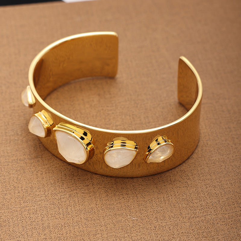 Classic crystal cashemire water drop open bracelet versatile advanced ins - V.I.P Digital Presence