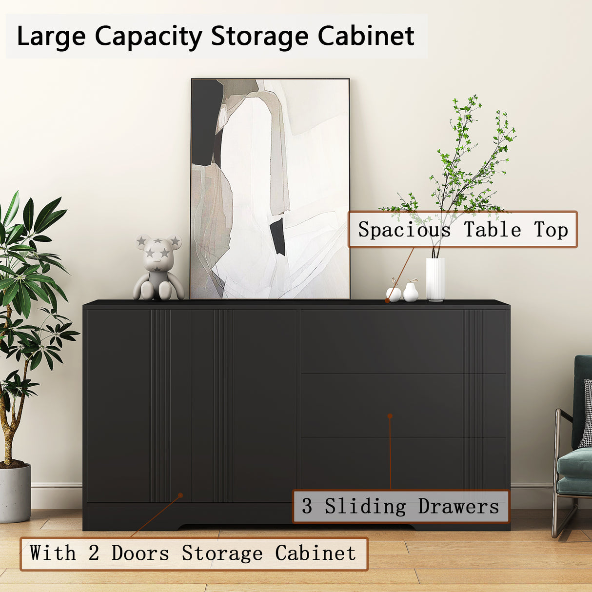 Modern kitchen buffet lockers with storage space, drawers and doors, and a large coffee bar with adjustable kitchen shelves - V.I.P Digital Presence