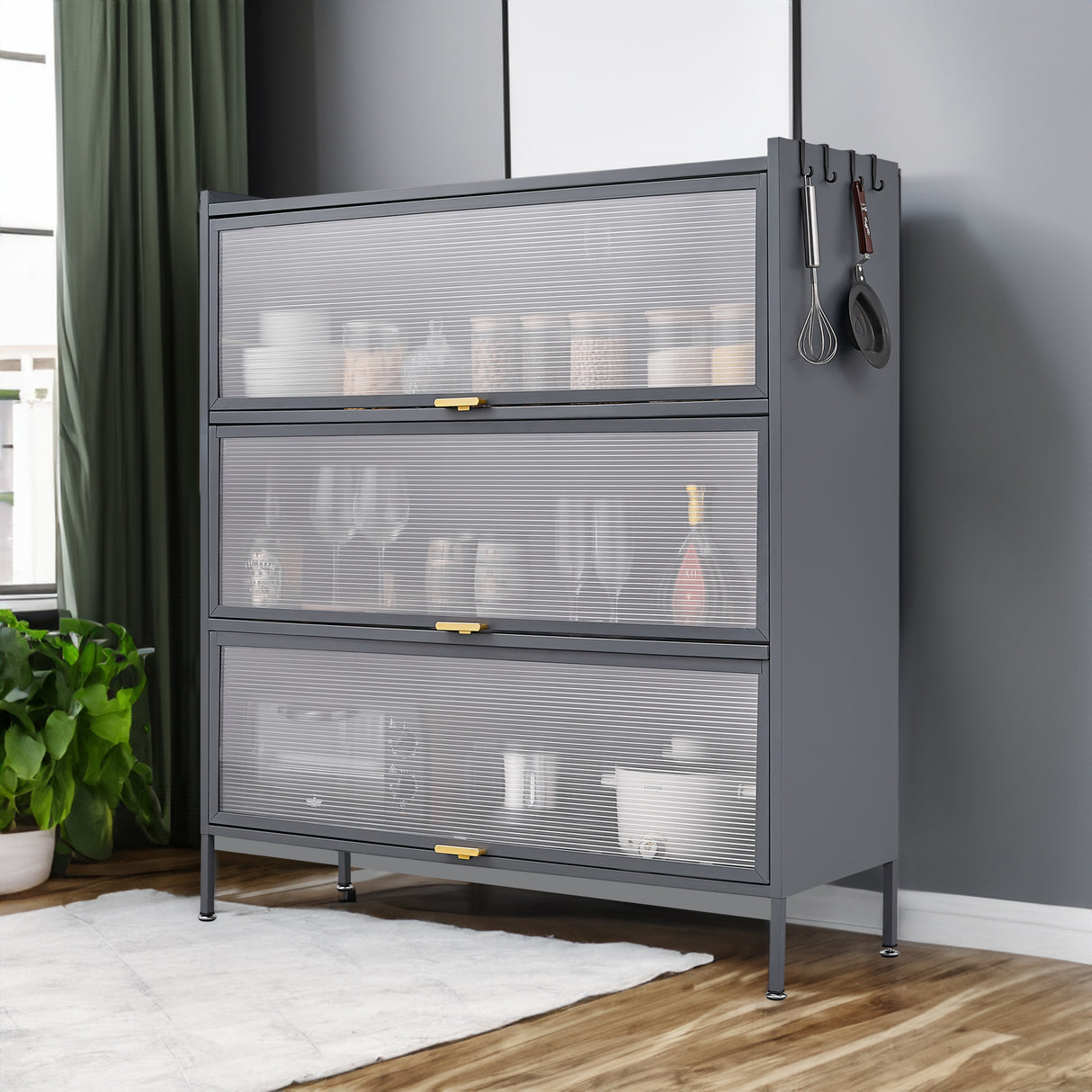 3 Tier Pantry Storage Cabinet Baker Racks for Kitchen with Storage Kitchen Pantry Storage Cabinet Microwave Rack Storage Rack - V.I.P Digital Presence