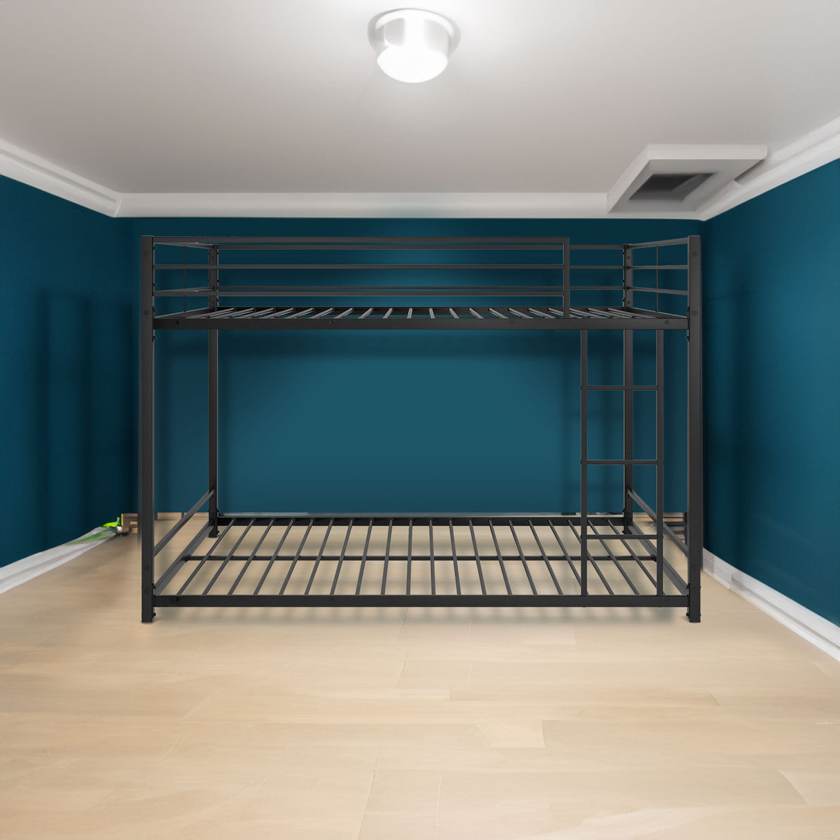 Metal Bunk Bed Full Over Full Bunk Bed Frame with Safety Guard Rails Heavy Duty Space-Saving Design Easy Assembly Black - V.I.P Digital Presence