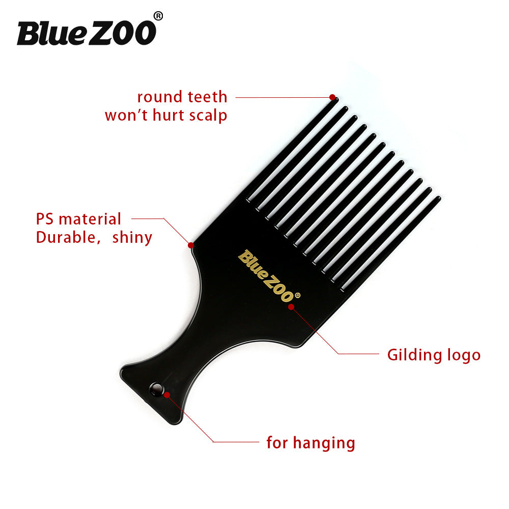Thin Black Tough Blue ZOO Men's Retro Oil Head Big Back Mohawk Modeling Airplane Head Stylist Comb - V.I.P Digital Presence