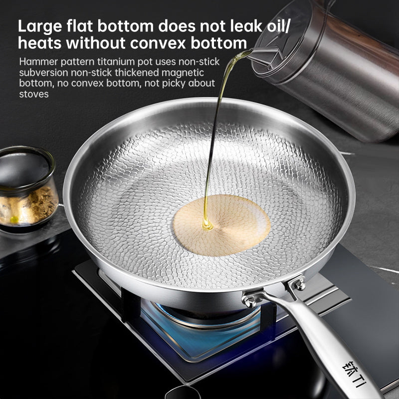 German uncoated pure titanium frying pan with fish - scale hammer pattern. Non - stick, ideal for household steak frying, a piec - V.I.P Digital Presence