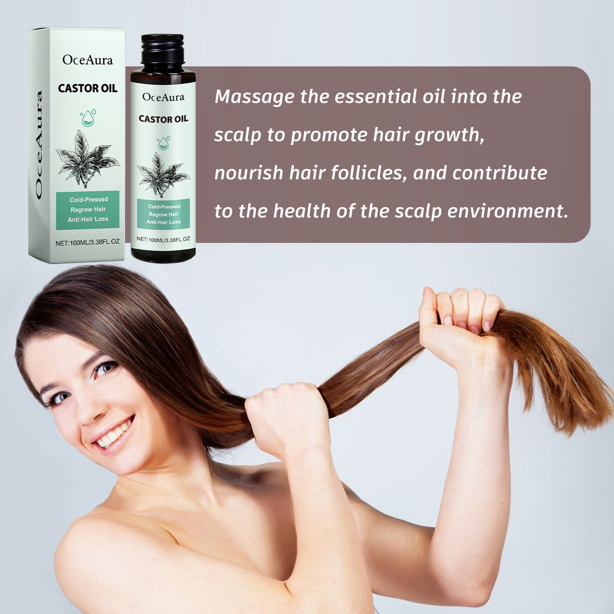 Castor Oil, Moisturize And Strengthen Hair Care Solid Hair Thick Hair Care Oil - V.I.P Digital Presence