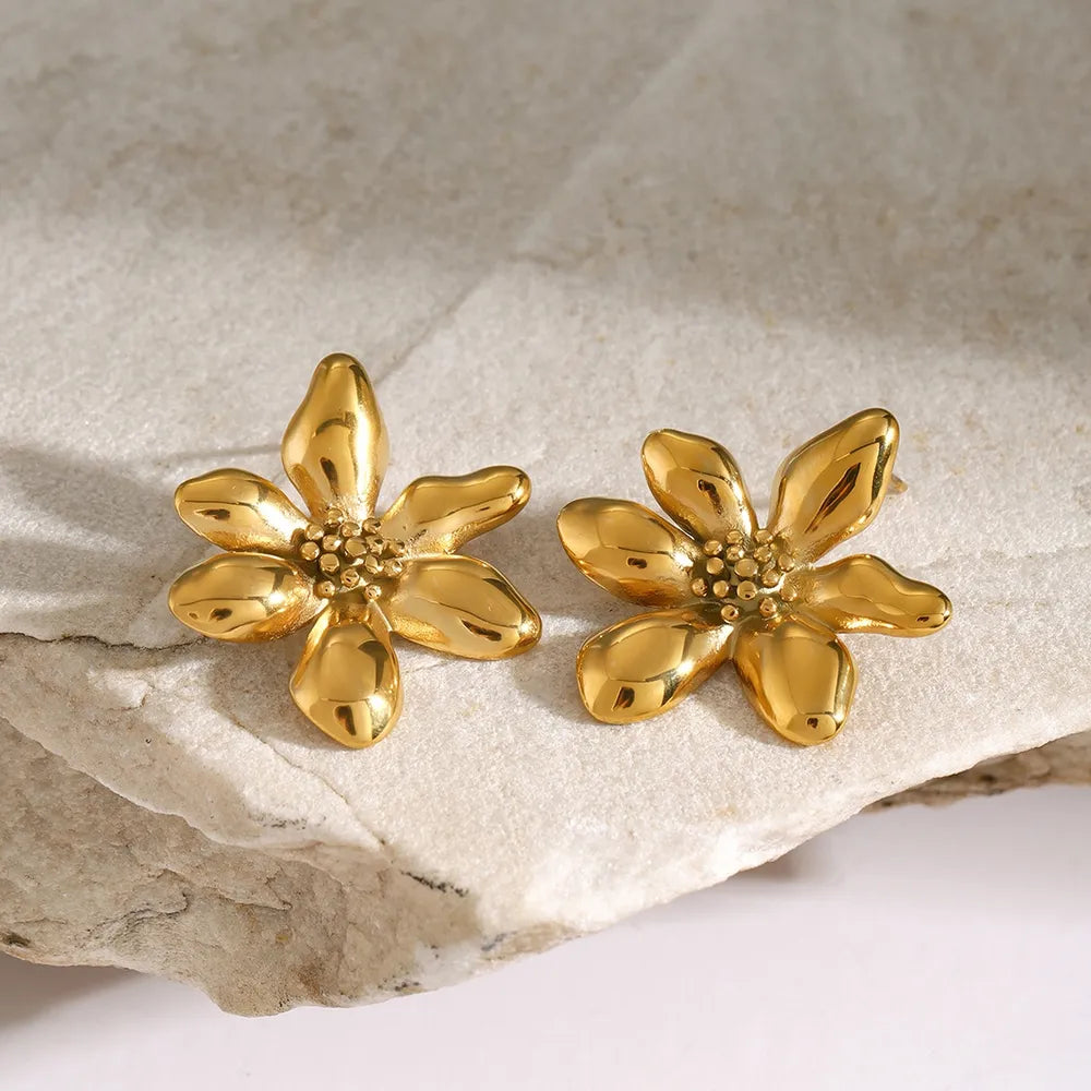 Stainless Steel Flower Earrings - V.I.P Digital Presence