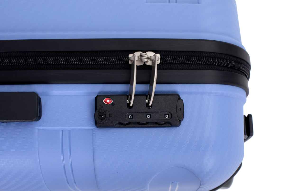 Hardshell Suitcase Spinner Wheels PP Luggage Sets Lightweight Durable Suitcase ,3-Piece Set (20/24/28) ,Purplish Blue