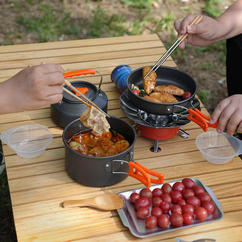 1-3 Person Camping Cookware Set: Light, Portable Pot & Pan in Carrying Bag, Ideal for Outdoor Trips - V.I.P Digital Presence