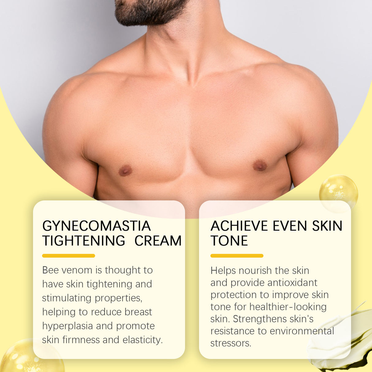 Bee Venom Chest Firming Massage Cream Men's Chest Treatment Firming Chest Massage Body Cream - V.I.P Digital Presence