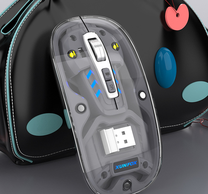 Bluetooth wireless transparent mouse mute dual-mode desktop computer laptop office business USB - V.I.P Digital Presence