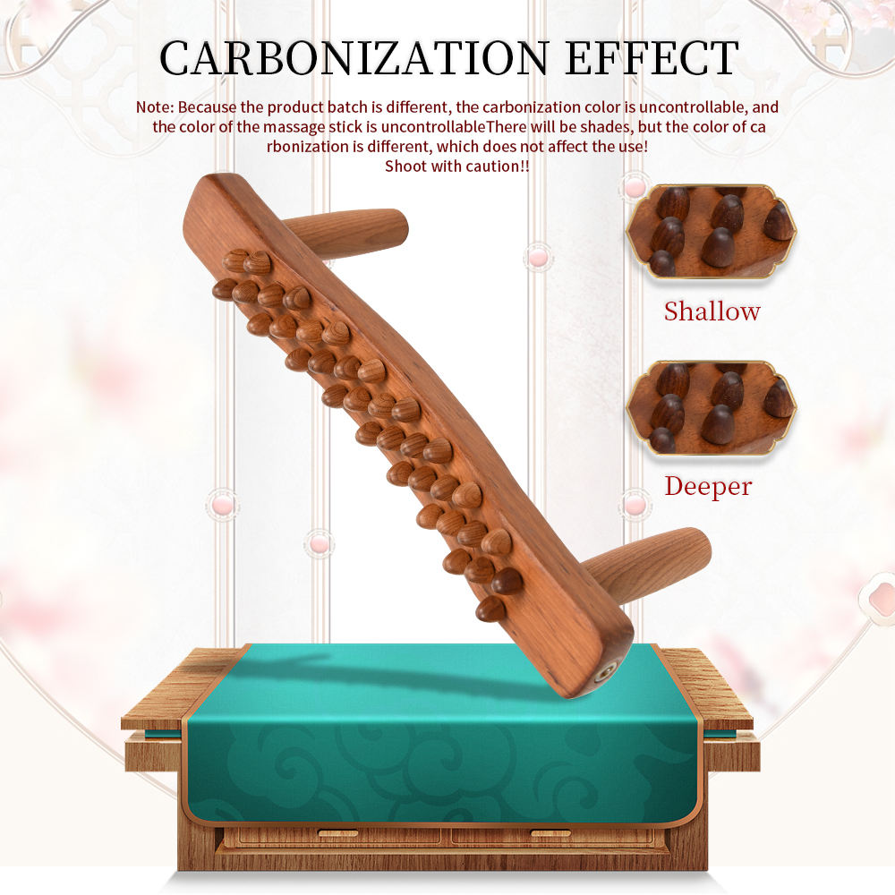 Handheld 34 Beads Home Massaging Device wood stick massage tool Body Massage Wooden Guasha Tool for Relaxation - V.I.P Digital Presence
