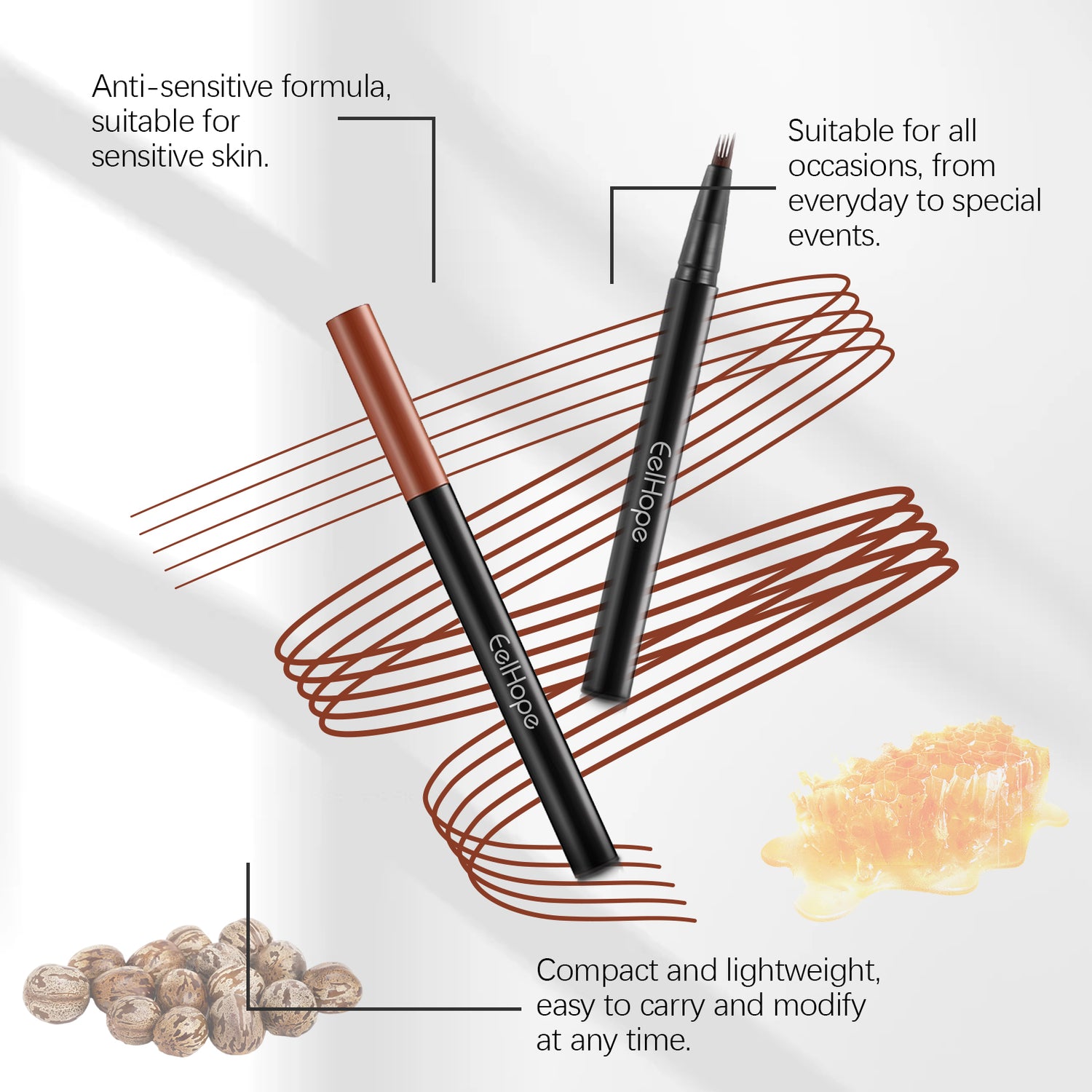 EELHOPE Four Claw Eyebrow Pencil Wild Eyebrow Embellishing Eyebrow shape delicate and easy to use non-smudging natural shaping eyebrow pencil - V.I.P Digital Presence