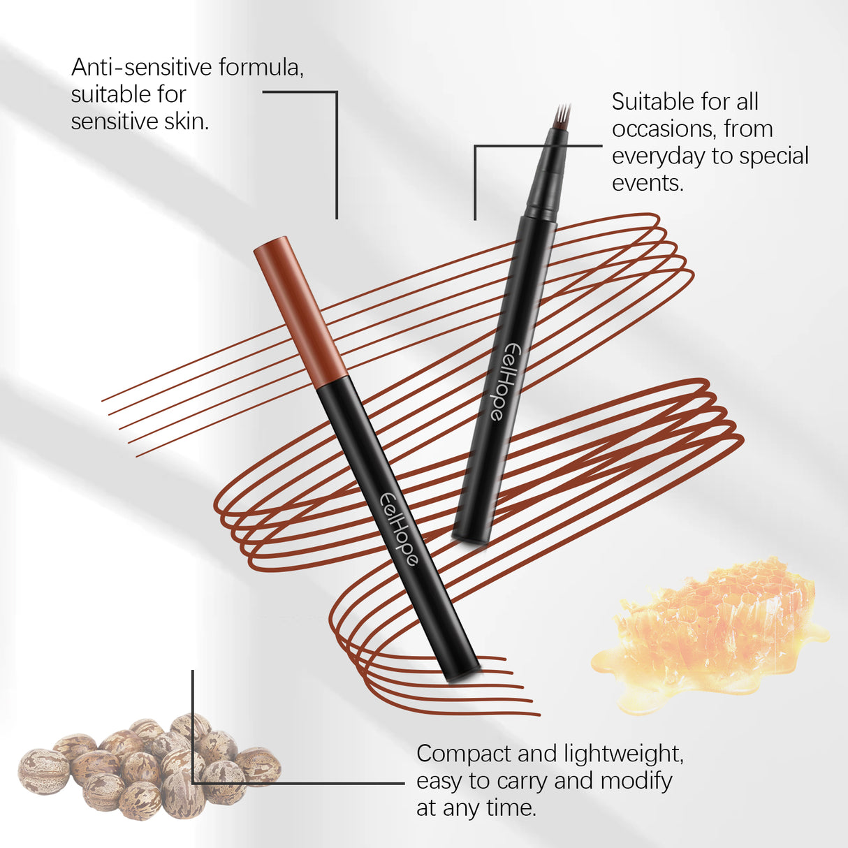 EELHOPE Four Claw Eyebrow Pencil Wild Eyebrow Embellishing Eyebrow shape delicate and easy to use non-smudging natural shaping eyebrow pencil - V.I.P Digital Presence