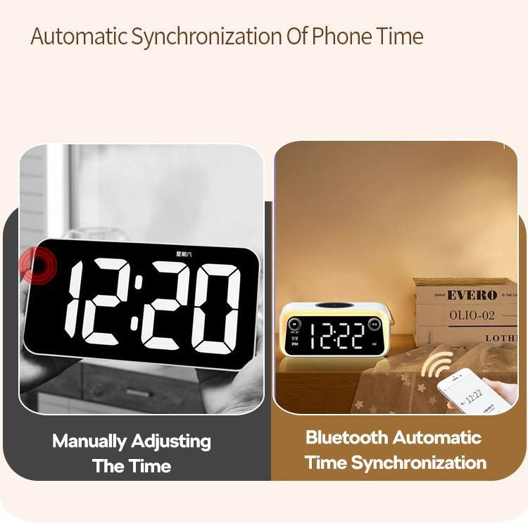 New alarm clock wireless charging Bluetooth clock thermometer wireless charging - V.I.P Digital Presence