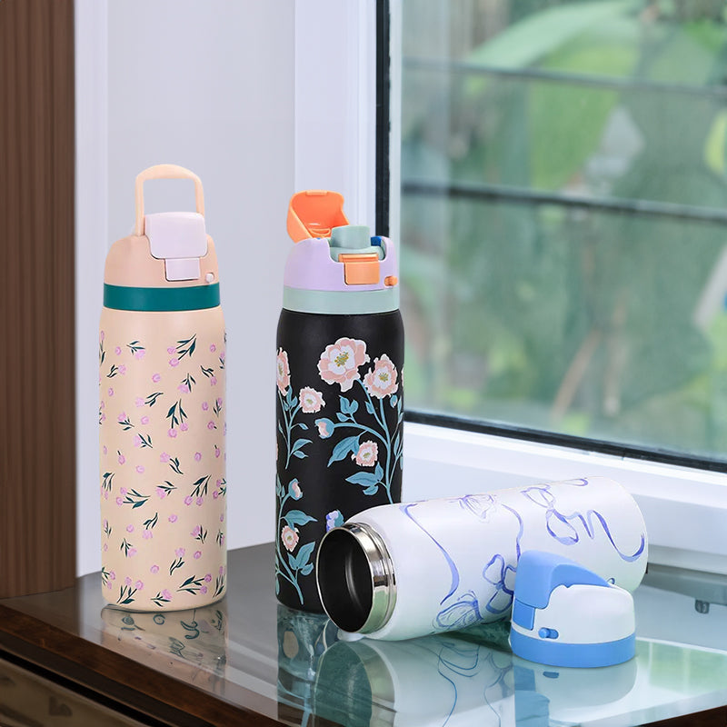 Fashionable Stainless Steel Insulated Bottle with Cartoon Patterns, Large-Capacity Jump Cup, Ideal for Outdoor Sports. - V.I.P Digital Presence