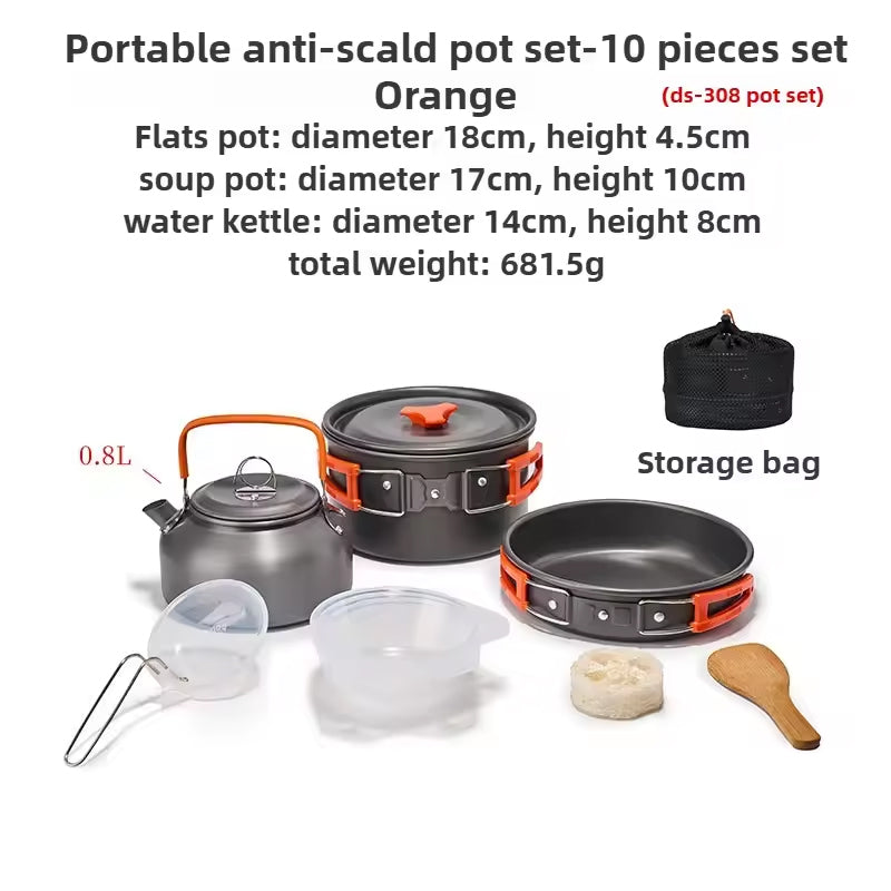 1-3 Person Camping Cookware Set: Light, Portable Pot & Pan in Carrying Bag, Ideal for Outdoor Trips - V.I.P Digital Presence